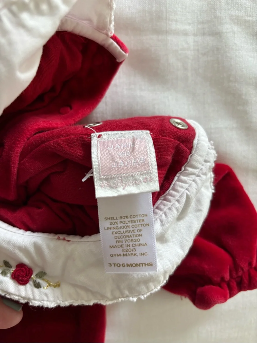 3-6 months Janie and Jack velour holiday once piece